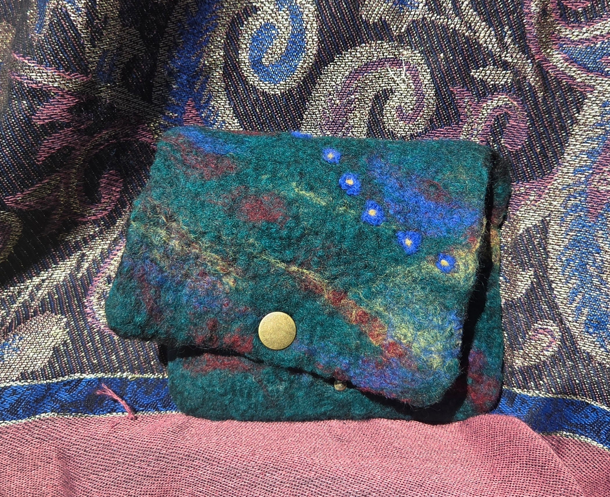 Blue flower purse