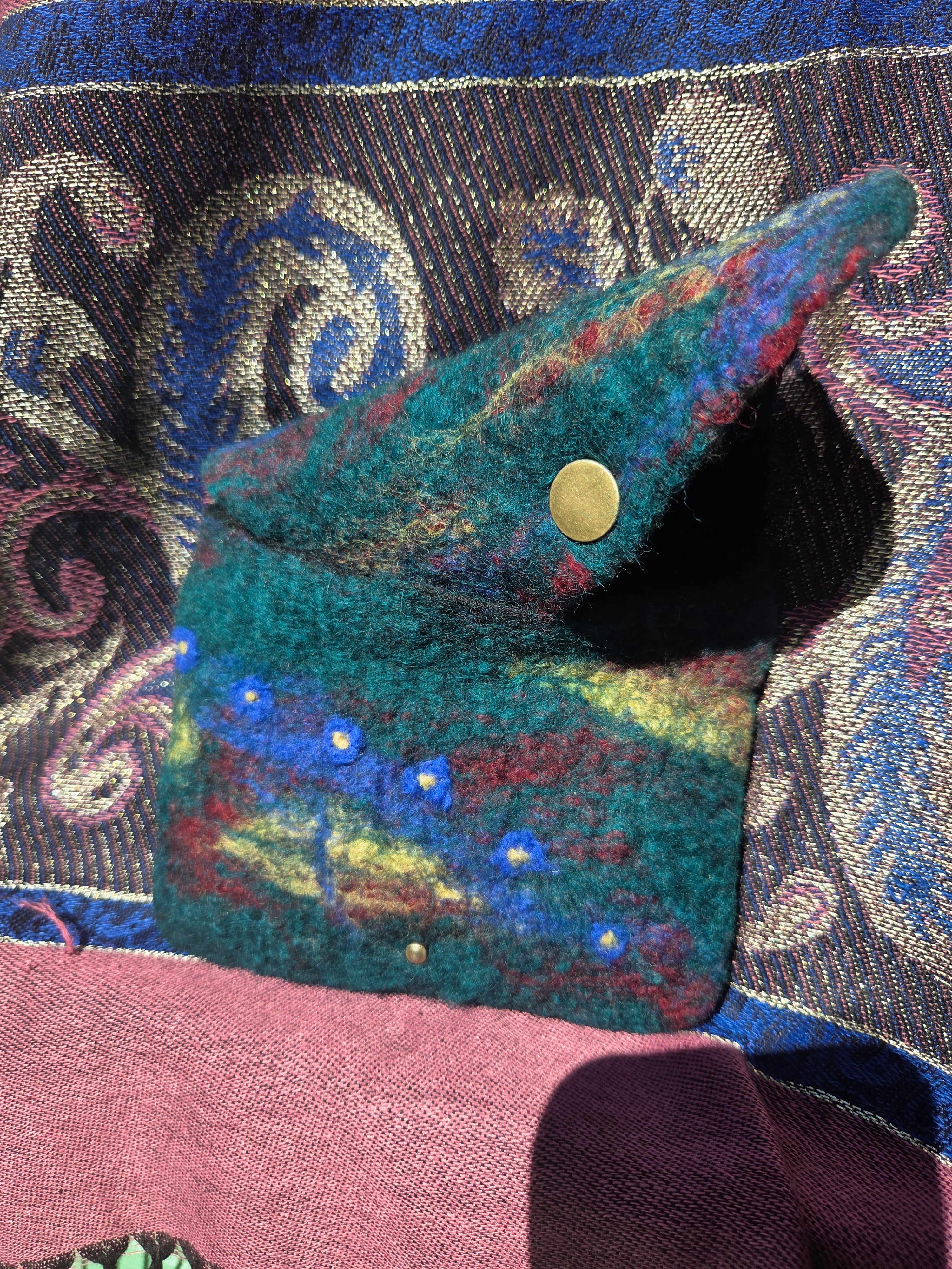 Blue flower purse