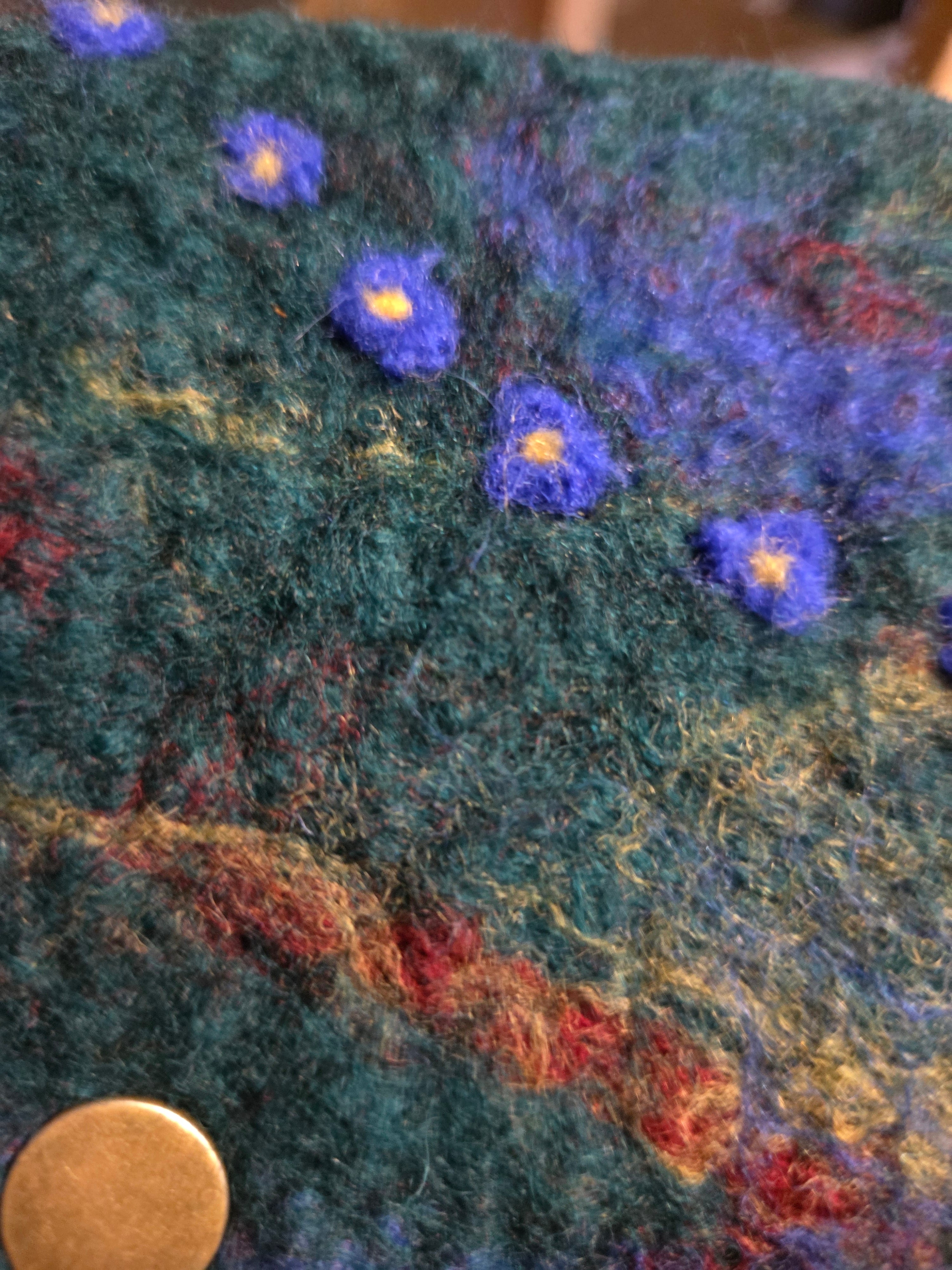 Blue flower purse