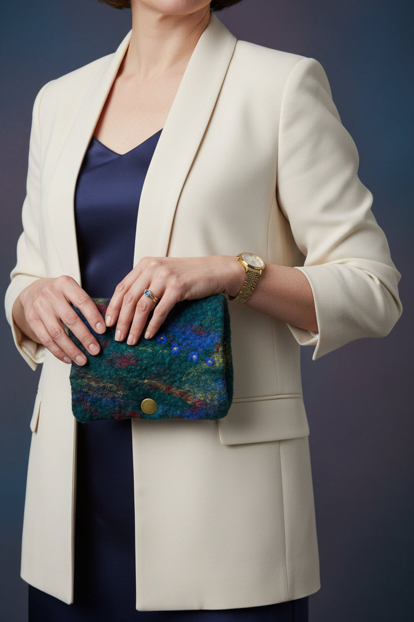 Blue flower purse