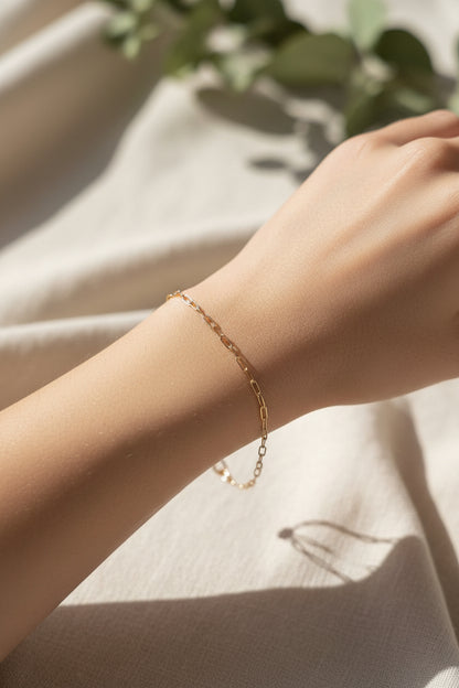 Fine Paperclip Bracelet