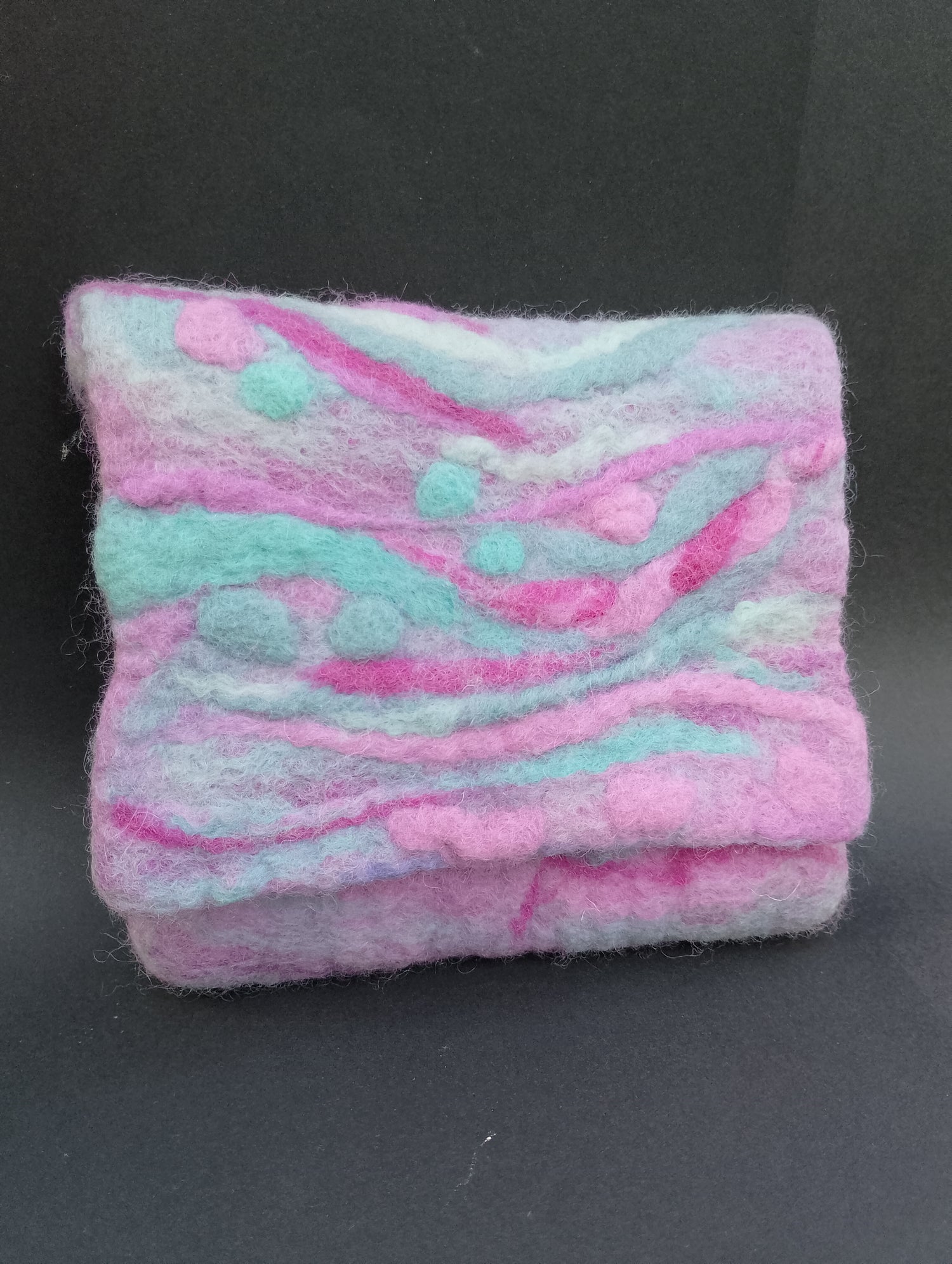 Teal and pink clutch purse