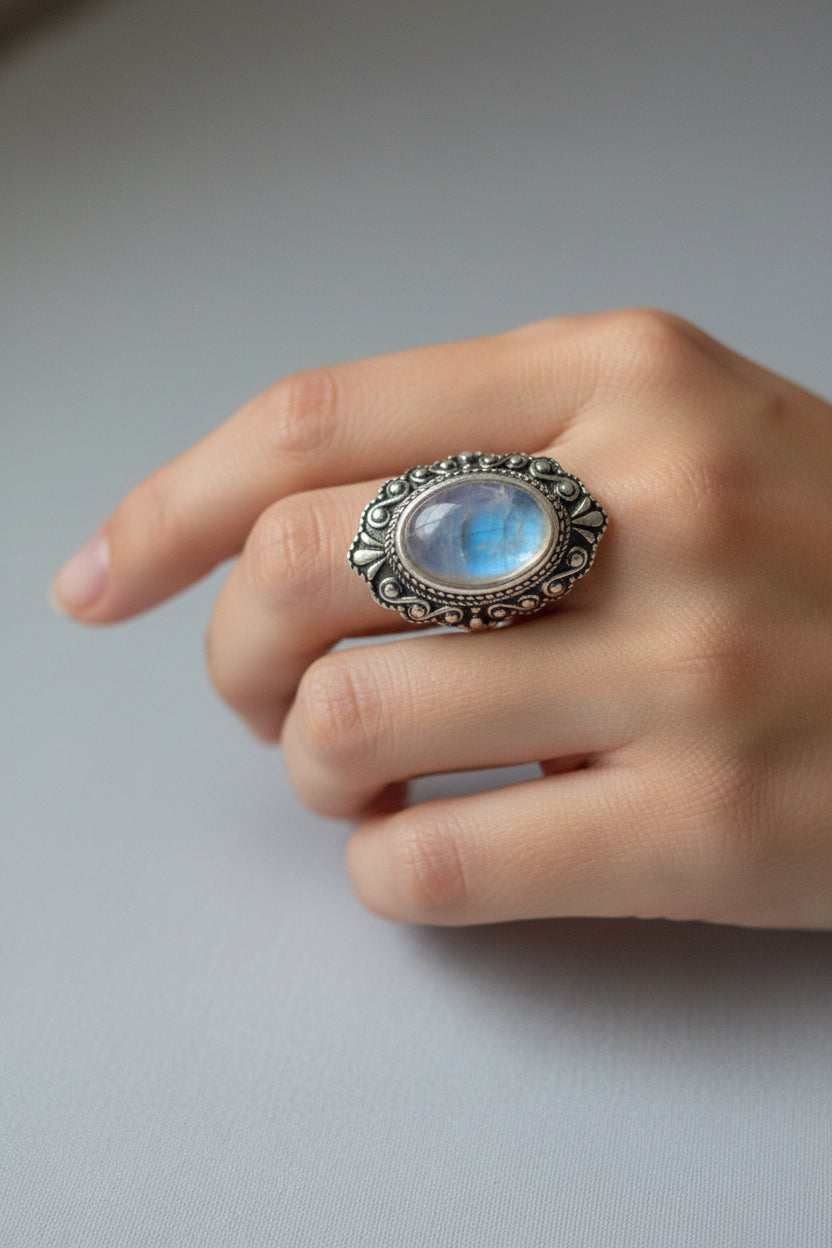 Moonstone ring large