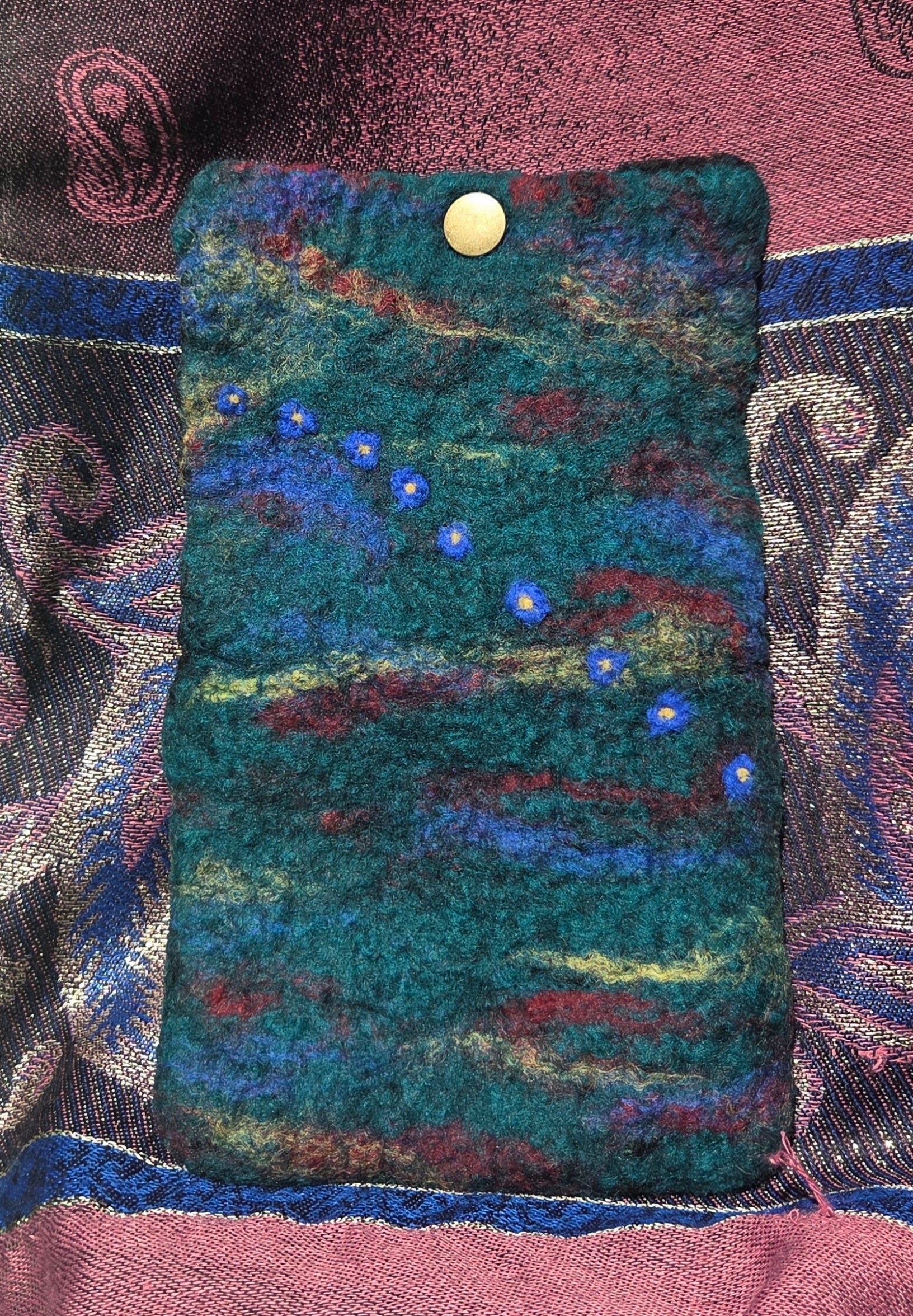 Blue flower purse