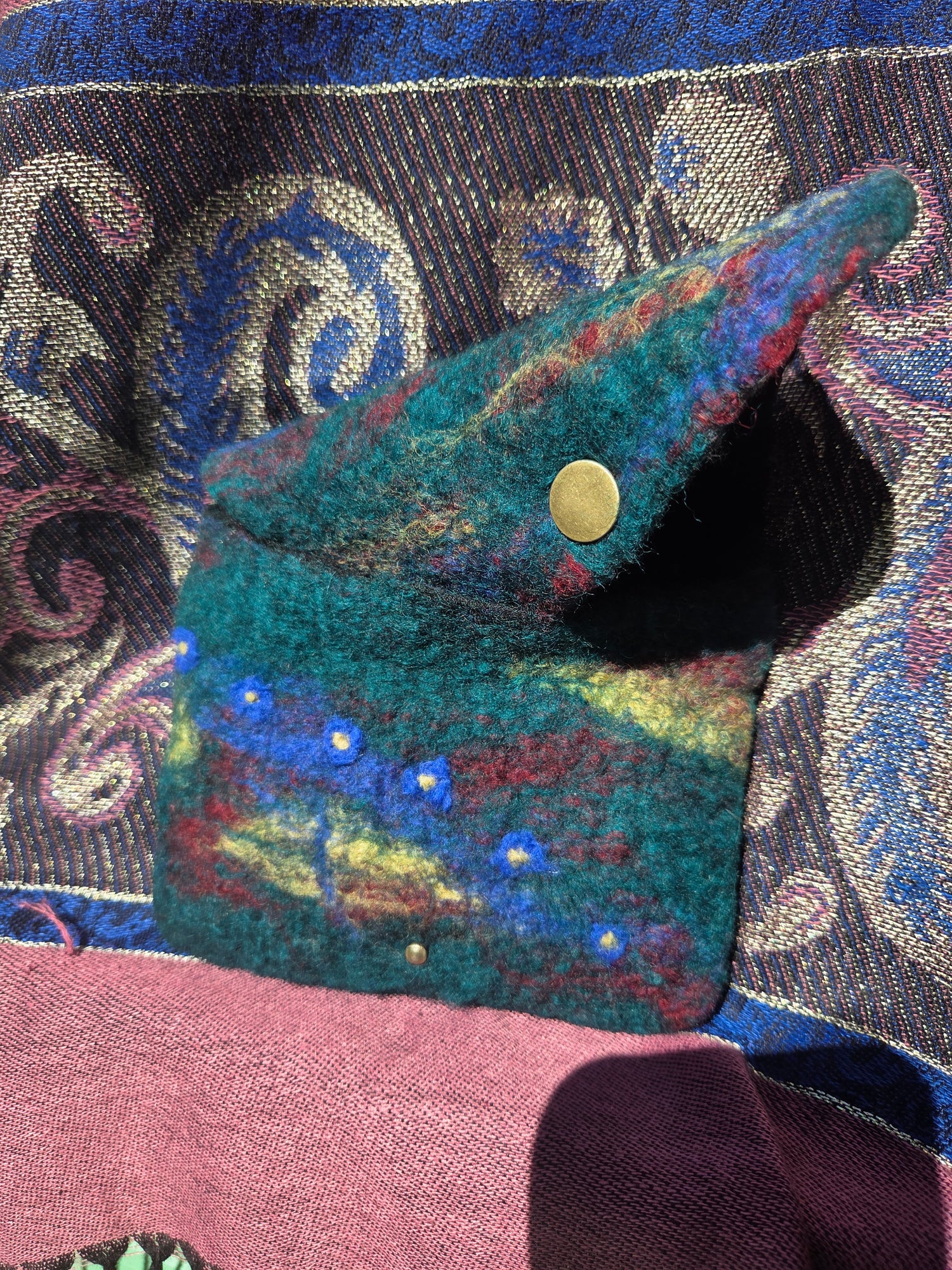 Blue flower purse