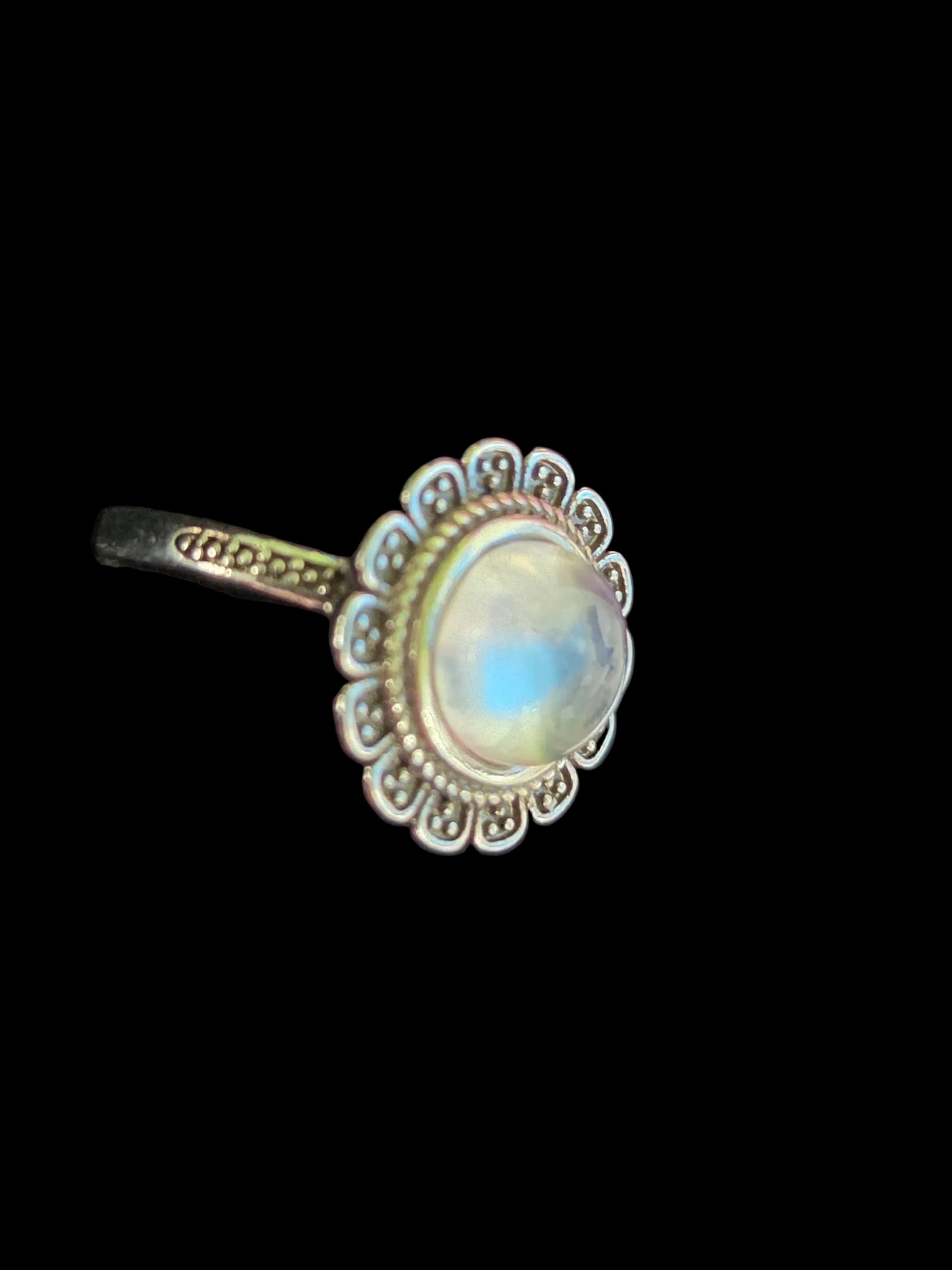 Moonstone flower ring