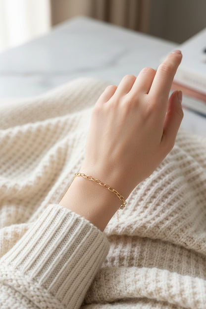 Rose open cable link bracelet